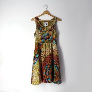 Anthropologie Edme & Esyllte Silk Lappula Dress with pockets sz 2 ruffle lined